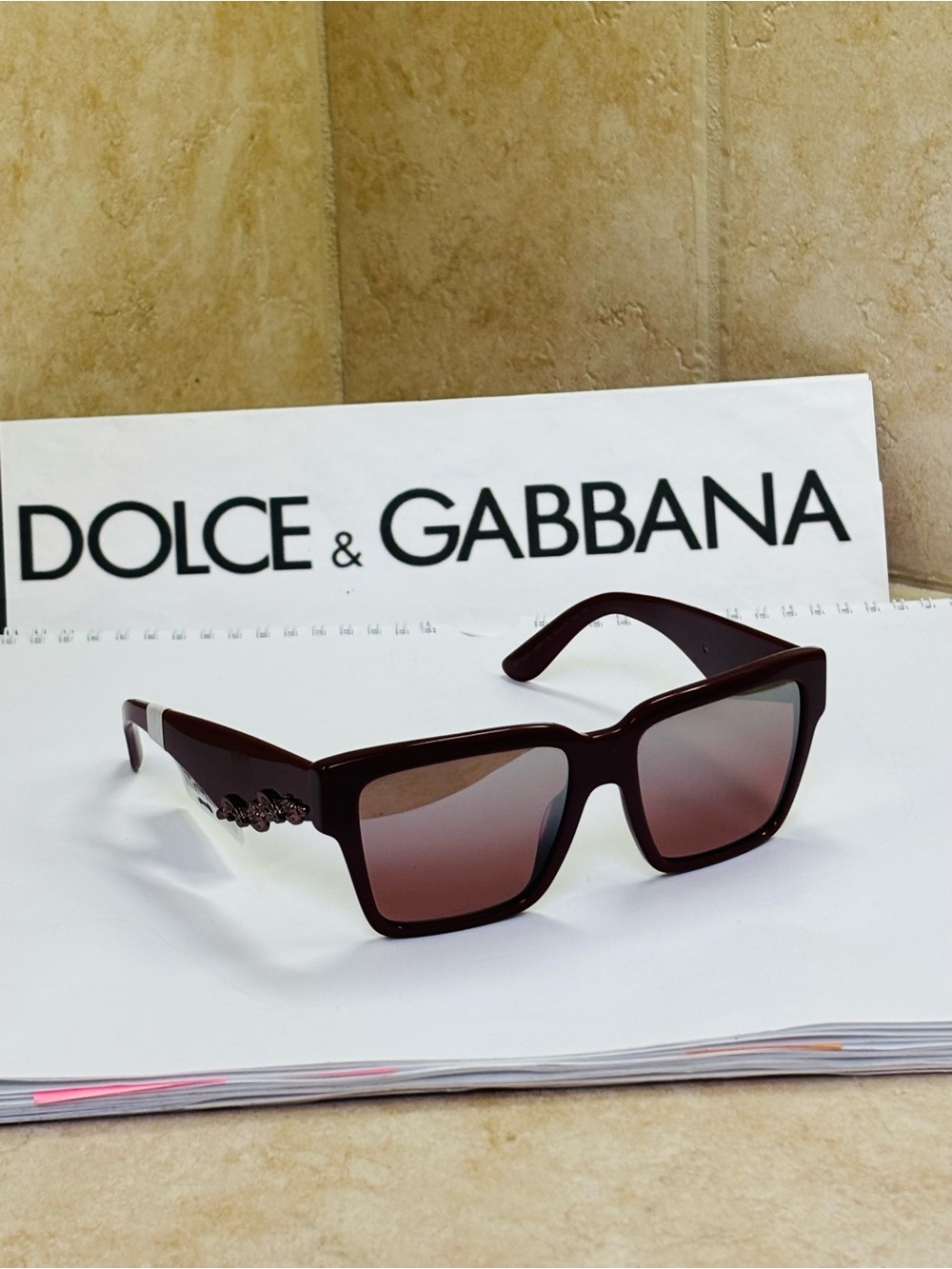 New Dolce and Gabbana DG4436 3081/7E Bordeaux Square sunglasses